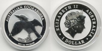 Доллар 2011 Кукабурра Серебро Пруф Унция